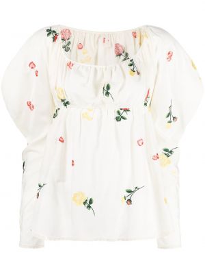 Floral bluse Yuhan Wang hvit