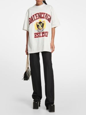 Βαμβακερή μπλούζα Balenciaga μπεζ