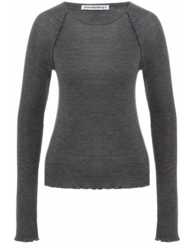 Шерстяной пуловер T By Alexander Wang, серый