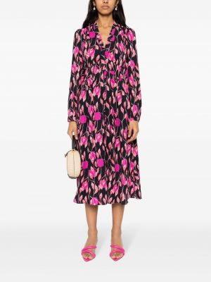 Krepové midi šaty Dvf Diane Von Furstenberg černé