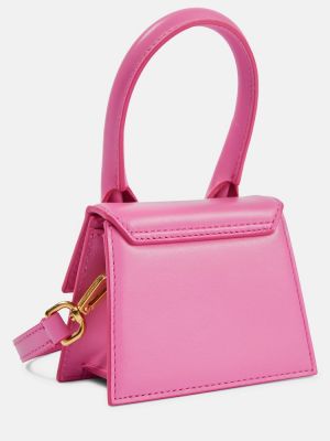 Кожени шопинг чанта Jacquemus розово