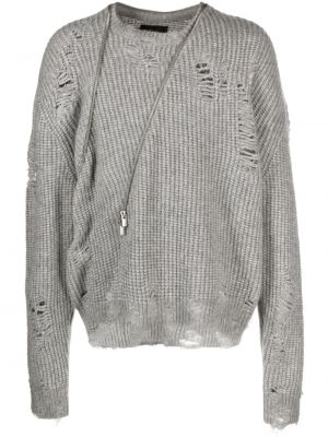 Obnosený sveter na zips Heliot Emil sivá