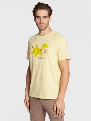 T-Shirt Pokemon 536547 Żółty Regular Fit Puma