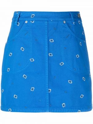 Raštuotas sijonas su paisley raštu Kenzo mėlyna