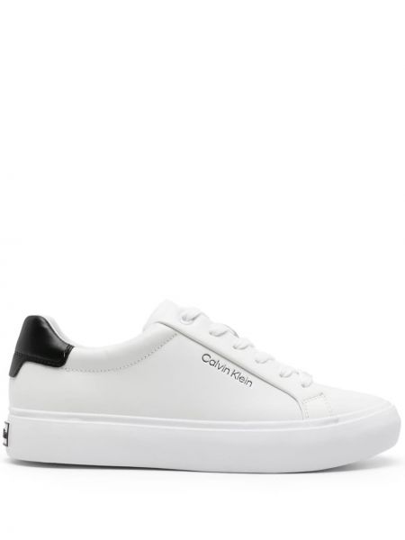 Кожени ниски обувки Calvin Klein бяло