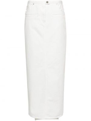 Βαμβακερή φούστα τζιν Courreges λευκό