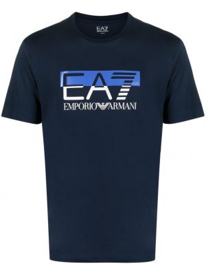 Puuvillased t-särk Ea7 Emporio Armani sinine