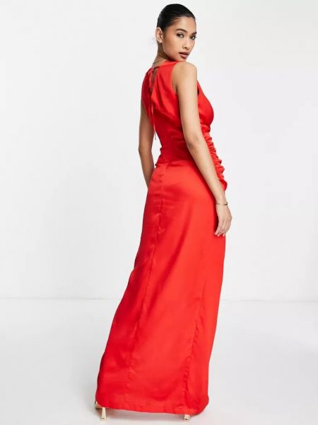 Атласное длинное платье Liquorish красное
