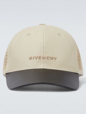 Cappello con visiera di pelle di cotone Givenchy beige