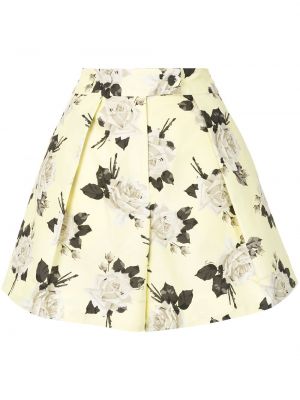 Kratke hlače s cvetličnim vzorcem s potiskom Erdem rumena