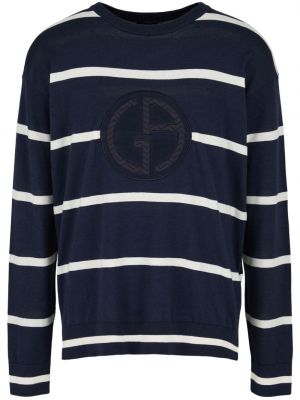 Pruhovaný sveter s výšivkou Giorgio Armani