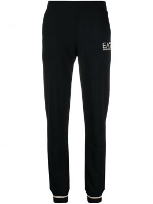 Teplákové nohavice s potlačou Ea7 Emporio Armani čierna