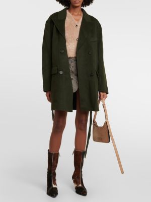 Vlněný krátký kabát Acne Studios zelený