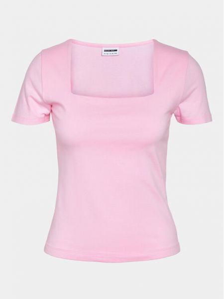 Slim fit tričko Noisy May růžové