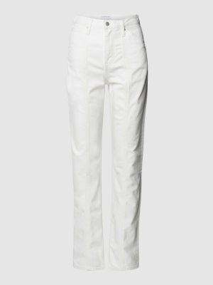 Proste jeansy z kieszeniami Calvin Klein Jeans białe