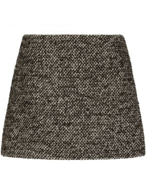 Tvídové mini sukně Dolce & Gabbana hnědé