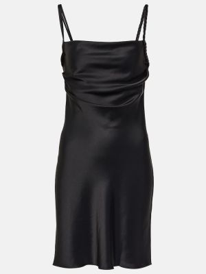 Saténové šaty Nanushka černé