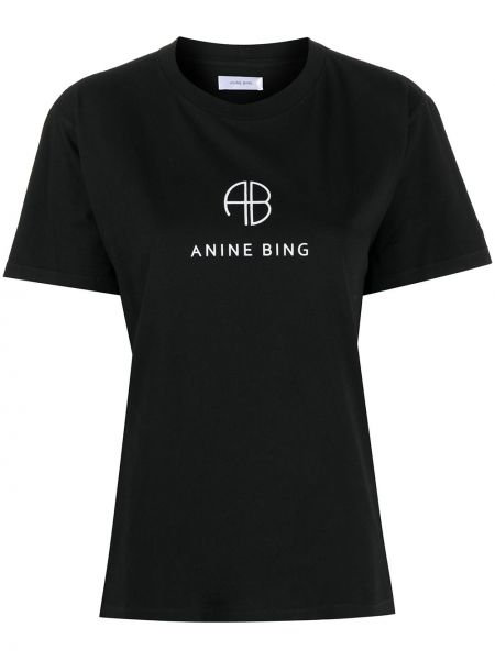 Футболка с логотипом Anine Bing, черная