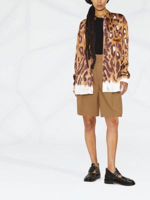 Chemise à imprimé à imprimé léopard Marni marron