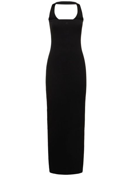 Βαμβακερή μάξι φόρεμα Courreges μαύρο