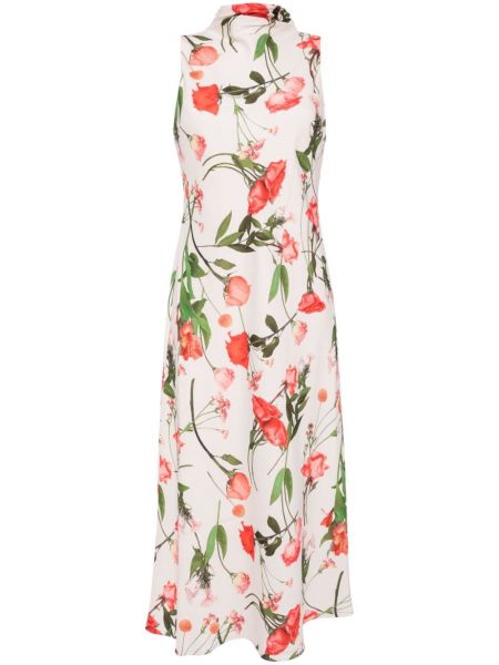 Midi haljina s cvjetnim printom s printom Ted Baker bijela