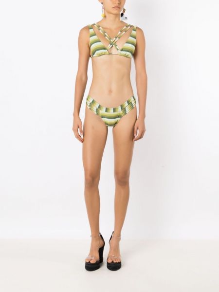 Bikini à rayures Amir Slama vert