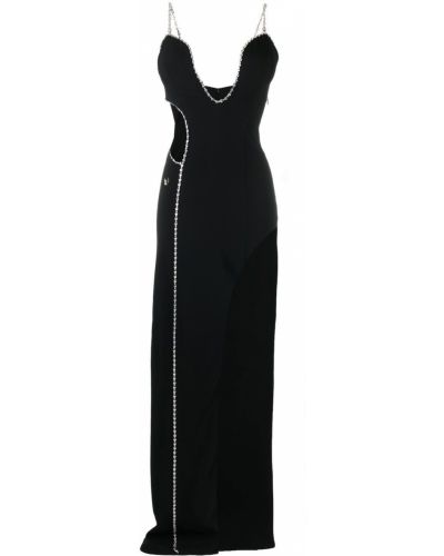 Viskózové večerní šaty bez rukávů Philipp Plein - černá