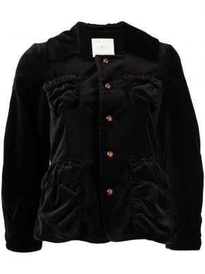 Pamučna pernata jakna od samta Renli Su crna