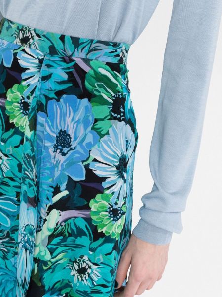 Květinové hedvábné midi sukně Stella Mccartney modré