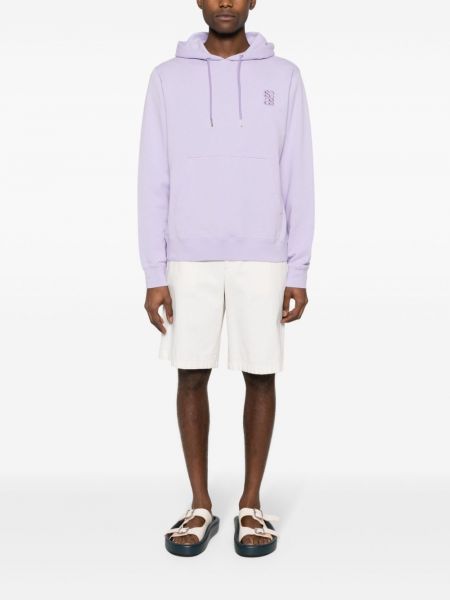 Kokvilnas kapučdžemperis ar izšuvumiem Sandro violets