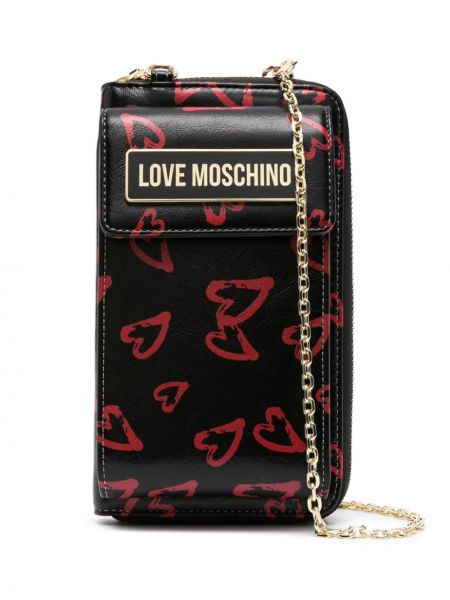 Herzmuster brosche mit print Love Moschino