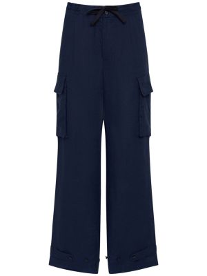 Ленени карго панталони Dolce & Gabbana синьо
