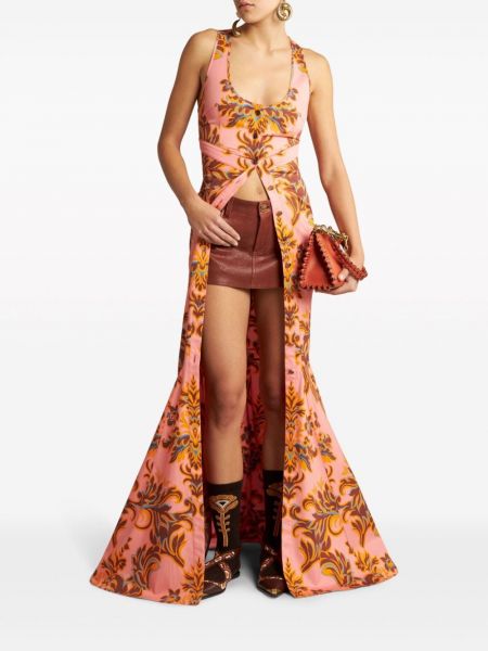 Květinové večerní šaty s potiskem Etro