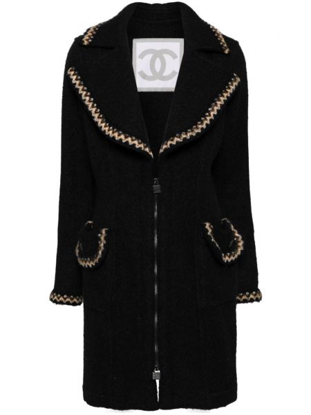 Langer mantel Chanel Pre-owned schwarz