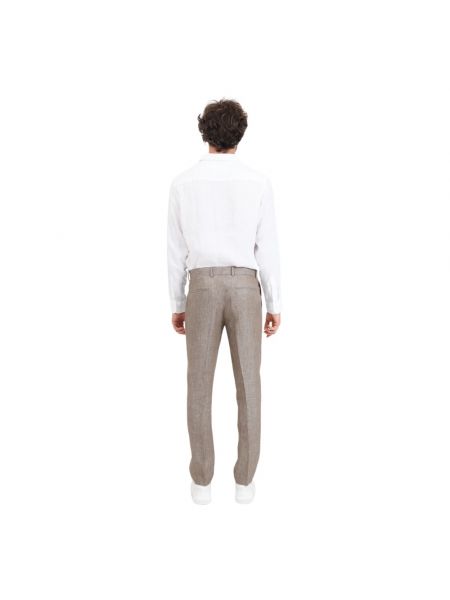 Pantalones chinos de lino Selected Homme marrón