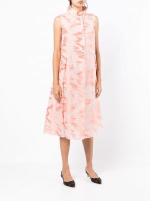 Midi šaty s potiskem Shiatzy Chen růžové