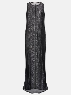 Průsvitné dlouhé šaty Saint Laurent černé