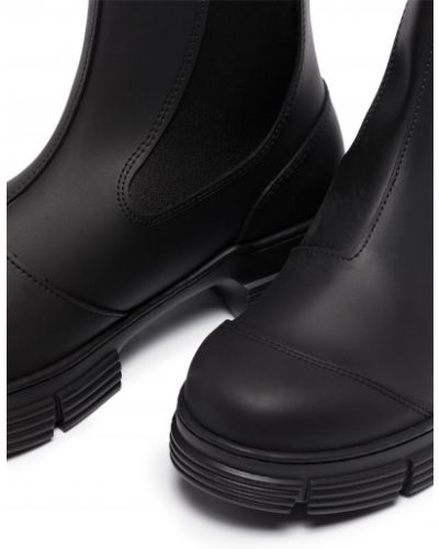 Chelsea boots en cuir Ganni noir