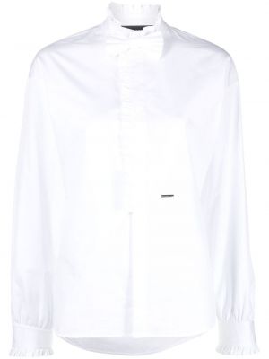 Koszula z kokardką z falbankami Dsquared2 biała