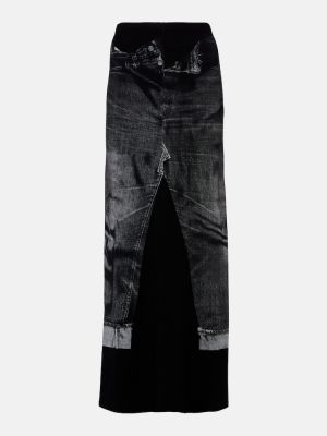 Dlouhá sukně jersey Jean Paul Gaultier černé