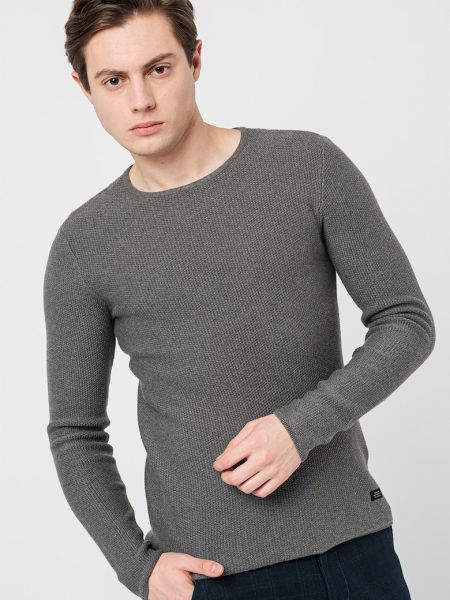 Хлопковый свитер Blend серый