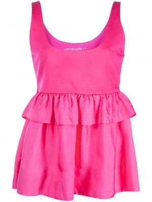 Silke tank top med peplum Cynthia Rowley rosa