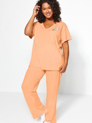 Пижама с вышивкой Trendyol оранжевая