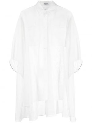 Ασύμμετρο πουκάμισο με κουμπιά Brunello Cucinelli λευκό