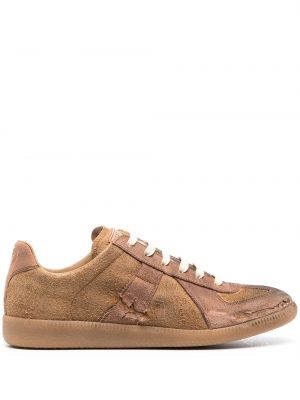 Nødlidende semsket skinn sneakers Maison Margiela brun