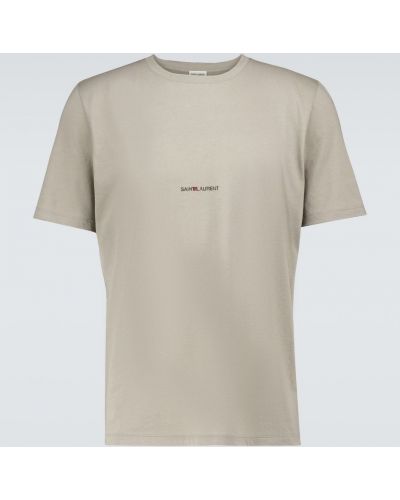 Bavlnené tričko Saint Laurent béžová