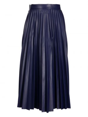 Plisované kožená sukně Mm6 Maison Margiela modré
