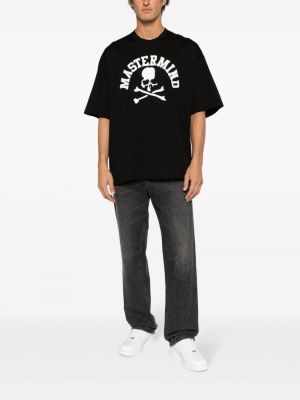 T-shirt en coton à imprimé Mastermind World noir
