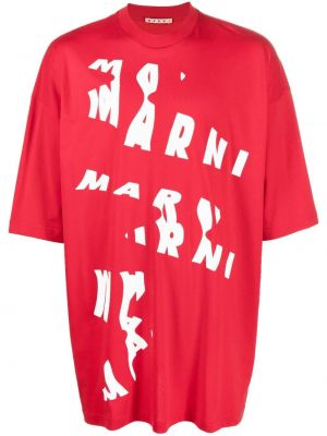 Βαμβακερή μπλούζα με σχέδιο Marni
