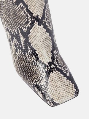 Cizme de cauciuc din piele cu model piele de șarpe Gianvito Rossi